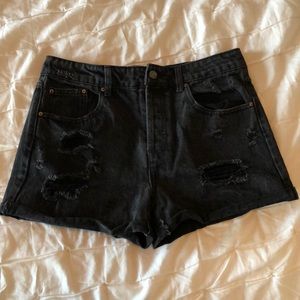 Black Denim Shorts